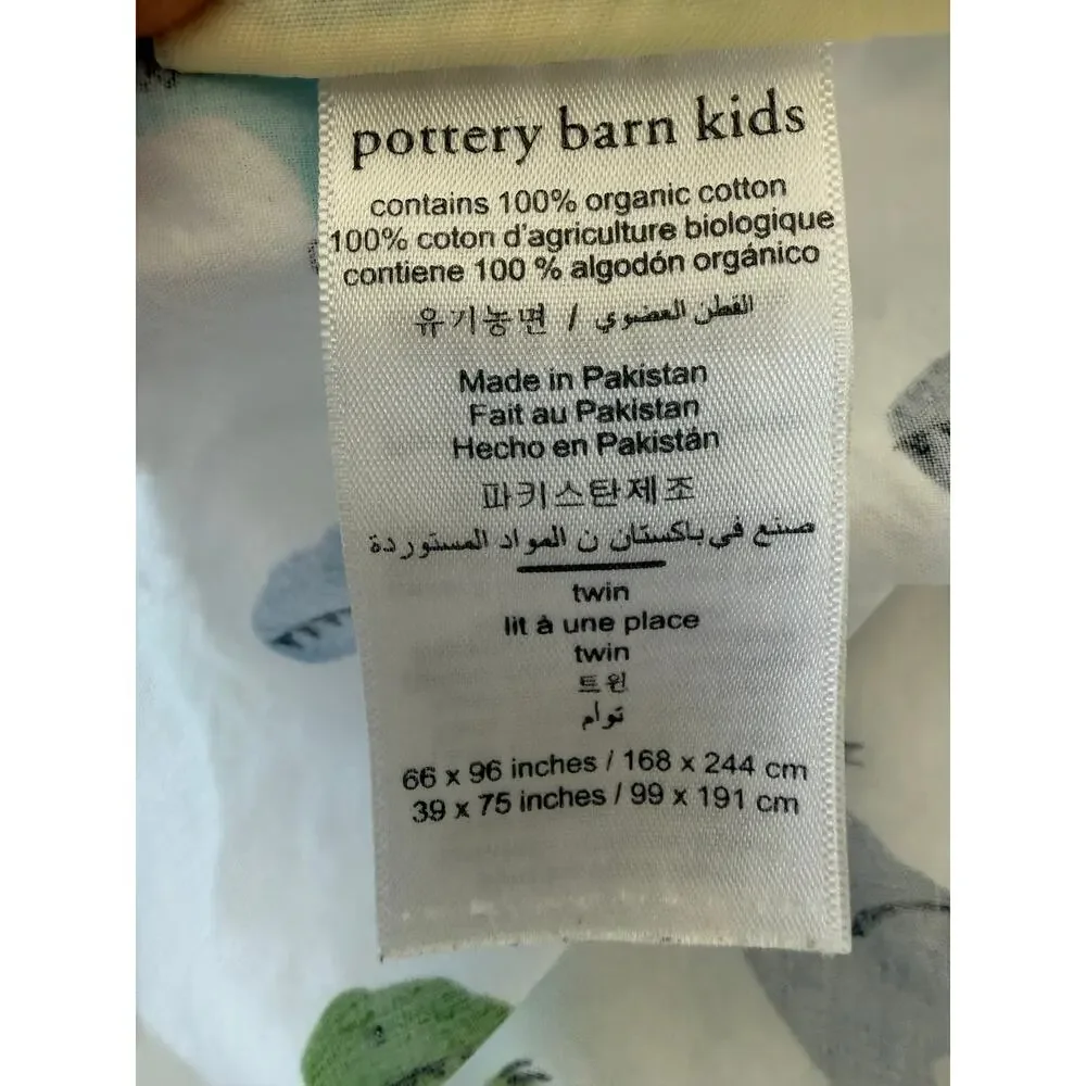 Pottery Barn Kids Dinosaur Twin Flat Sheet Organic Cotton Dino Bedding Child